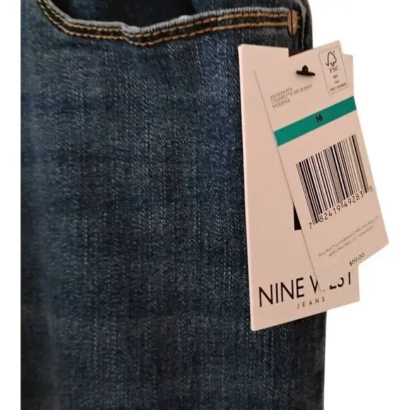 9 West Cigarette High Ride Modena Jeans Size 16 NWT - Picture 3 of 5